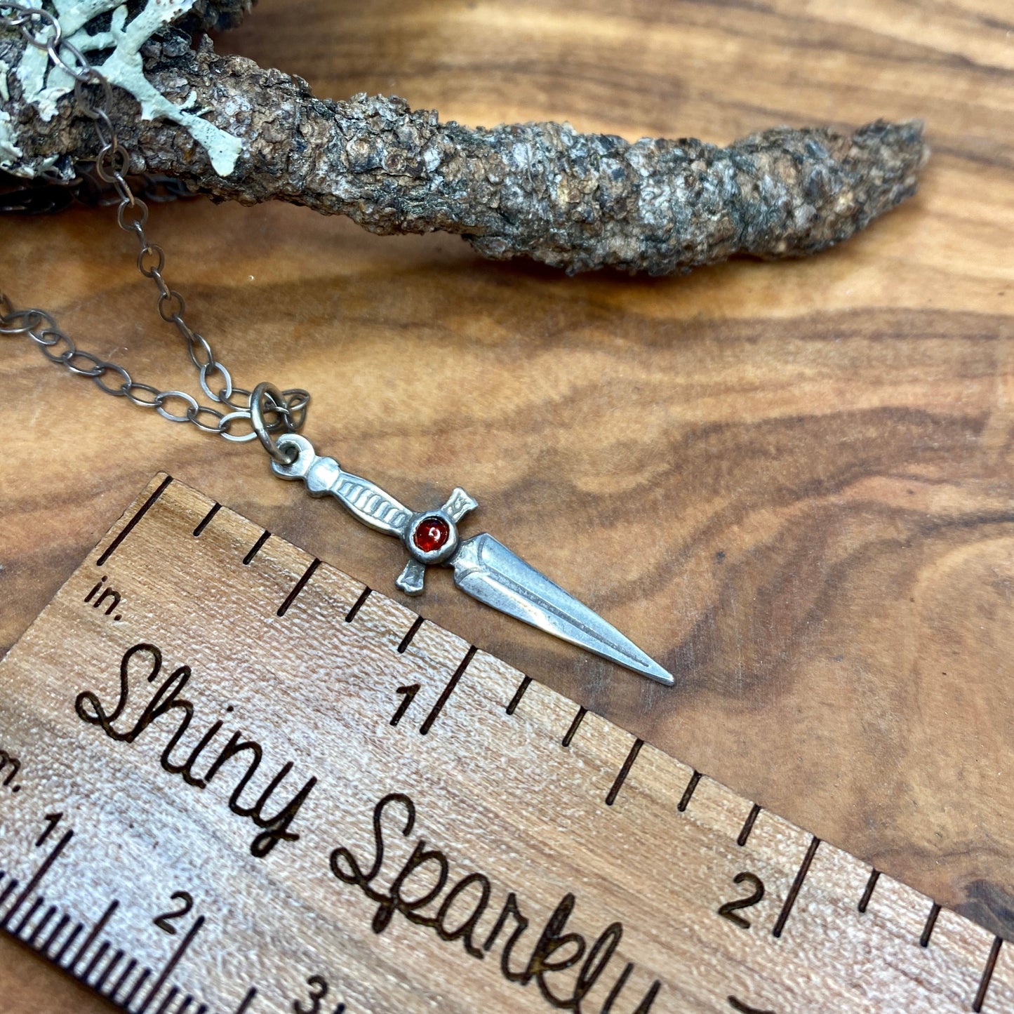 Garnet Dagger Necklace