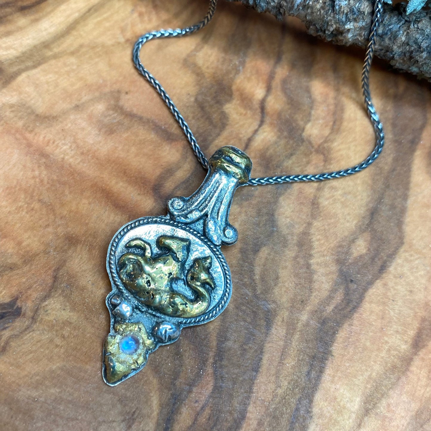 Hippocampus with Moonstone