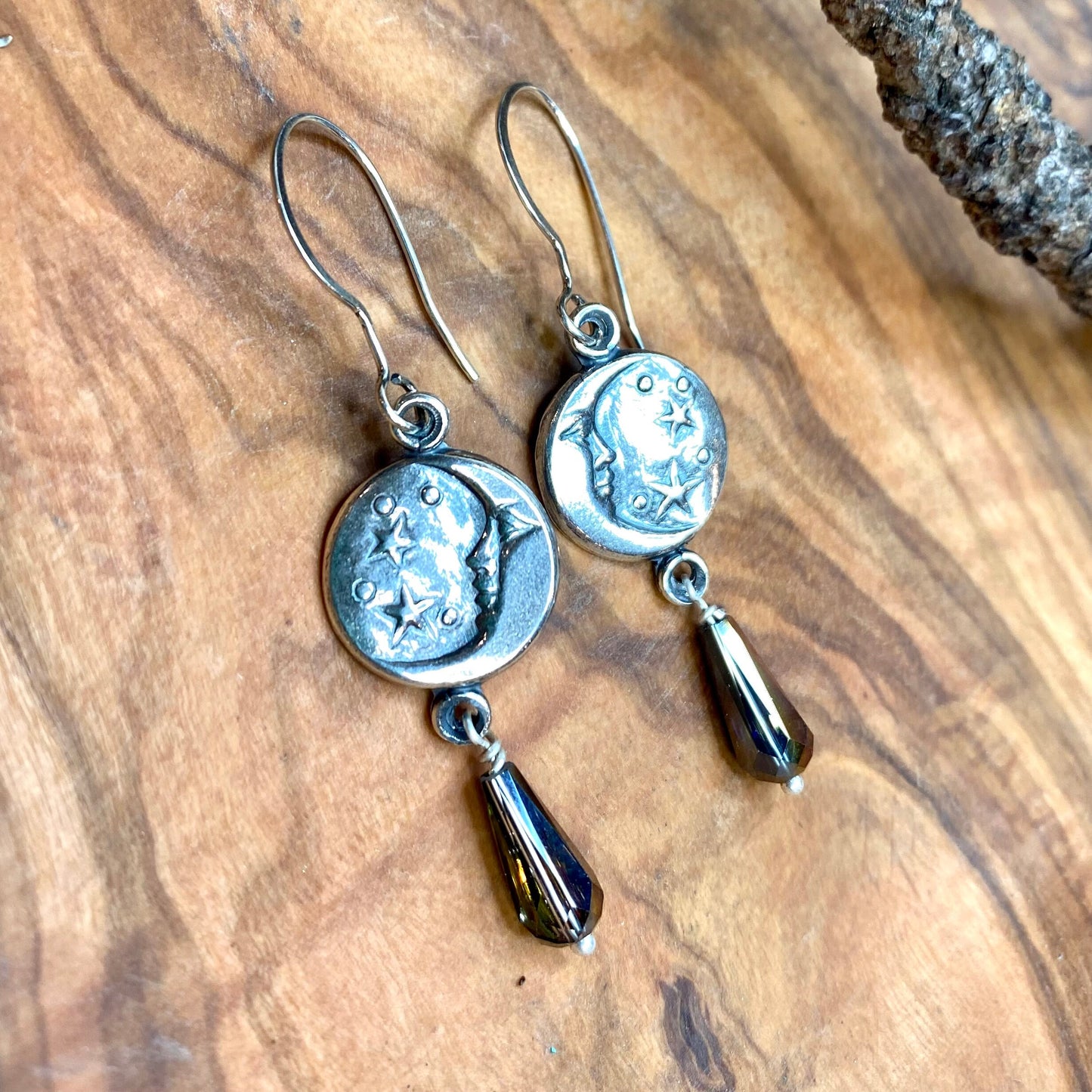 Crescent Moon and Stars Earrings